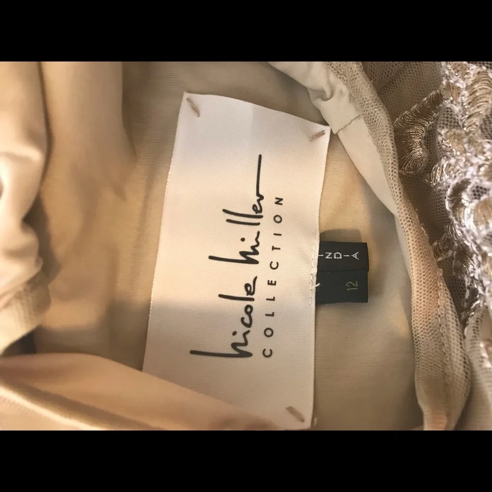 Nicole Miller Embroidered Tulle Gown - Picture 3 of 10